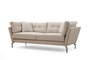 Atelier Del Sofa Sofá de 3 Plazas Crema 214x90x84 cm Tapizado Poliéster Patas Metálicas